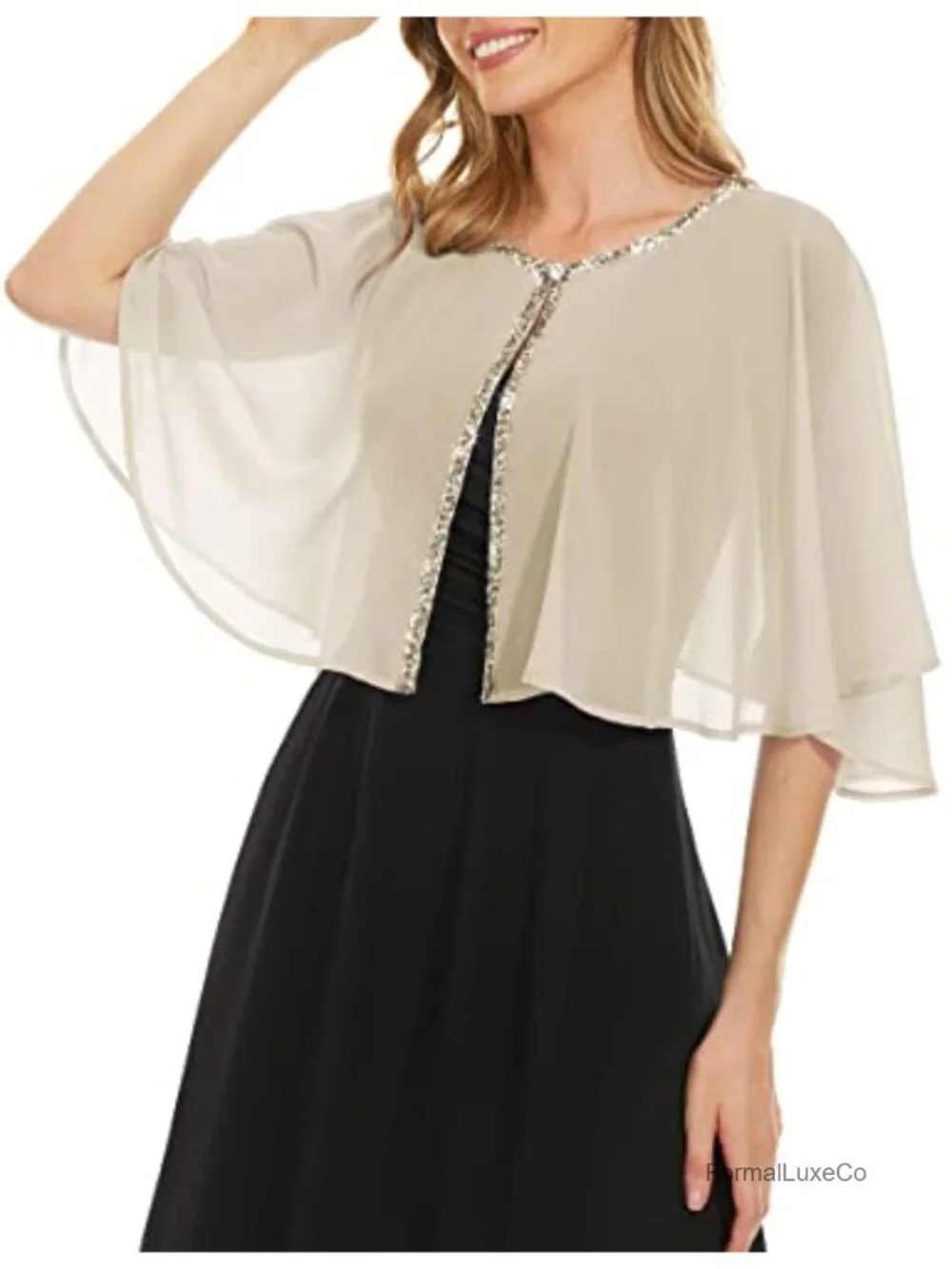 Sequin Chiffon Shawl & Wrap for Wedding Evening Formal Party